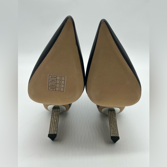 Michael Kors Halle Leather Ankle Bootie Black with Crystal Heel Size 7.5M NWB - Picture 9 of 12